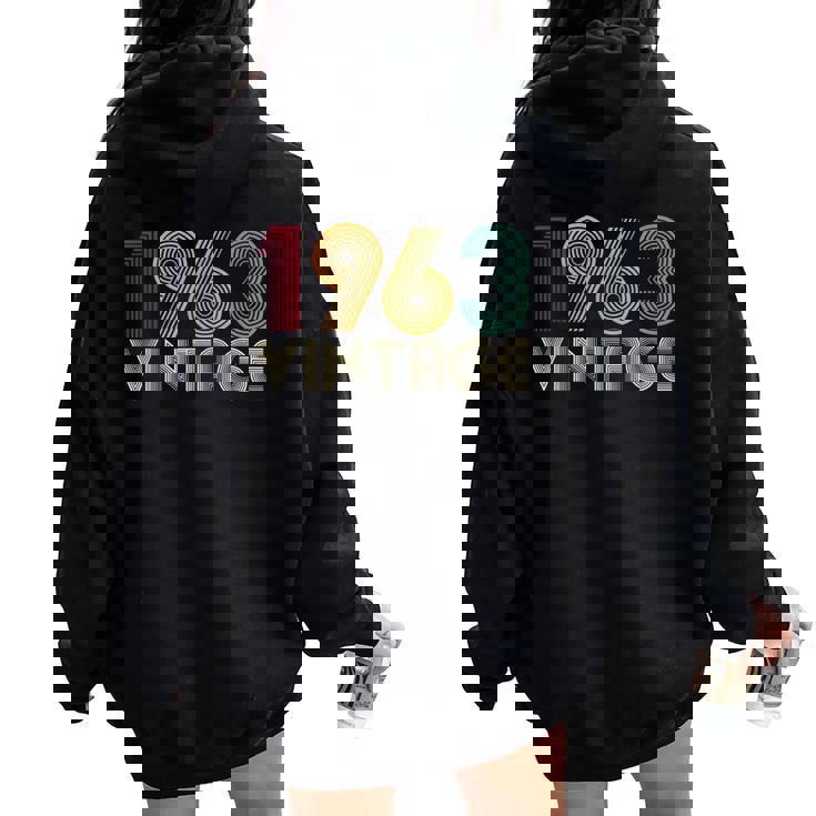 63歳の誕生日プレゼント 63歳 男性 女性 レトロ ヴィンテージ 1963 レディース オーバーサイズ パーカー バックプリント