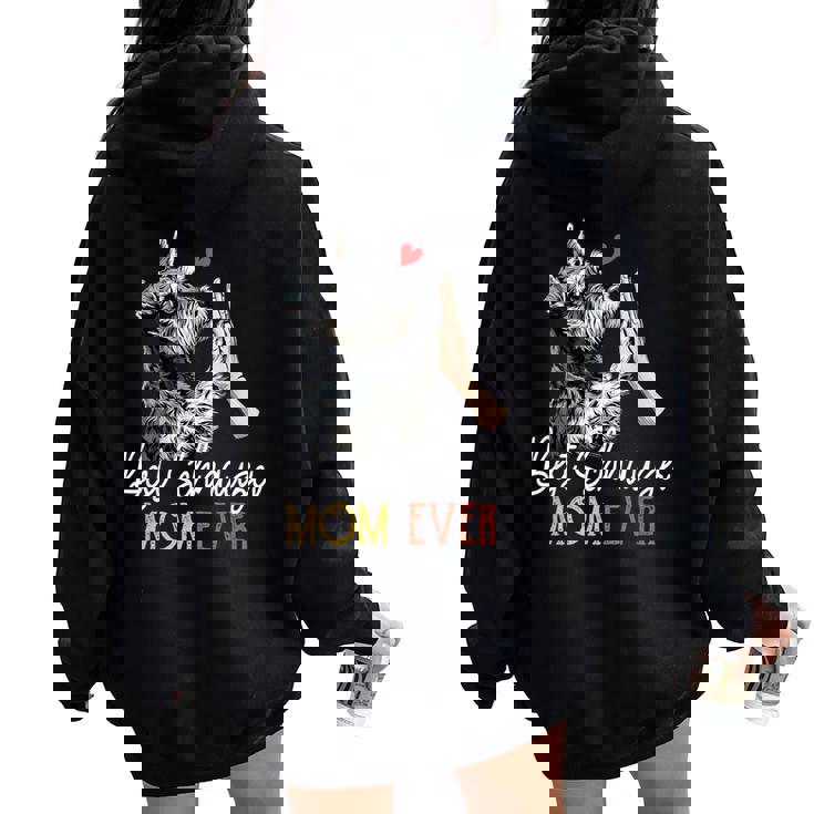 Bestchnauzer Mom Ever Dog Mama 母の日 レディース オーバーサイズ パーカー バックプリント Bestchnauzer Mom Ever Dog Mama 母の日 レディース オーバーサイズ パーカー バックプリント