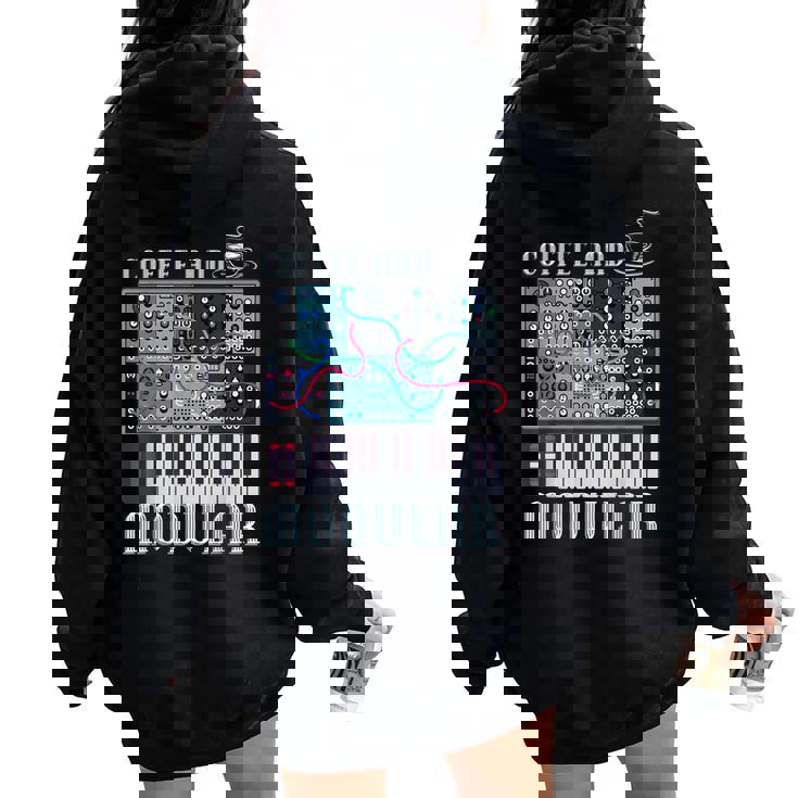 Coffee And Modular アナログシンセサイザー 波形シンセ レディース オーバーサイズ パーカー バックプリント