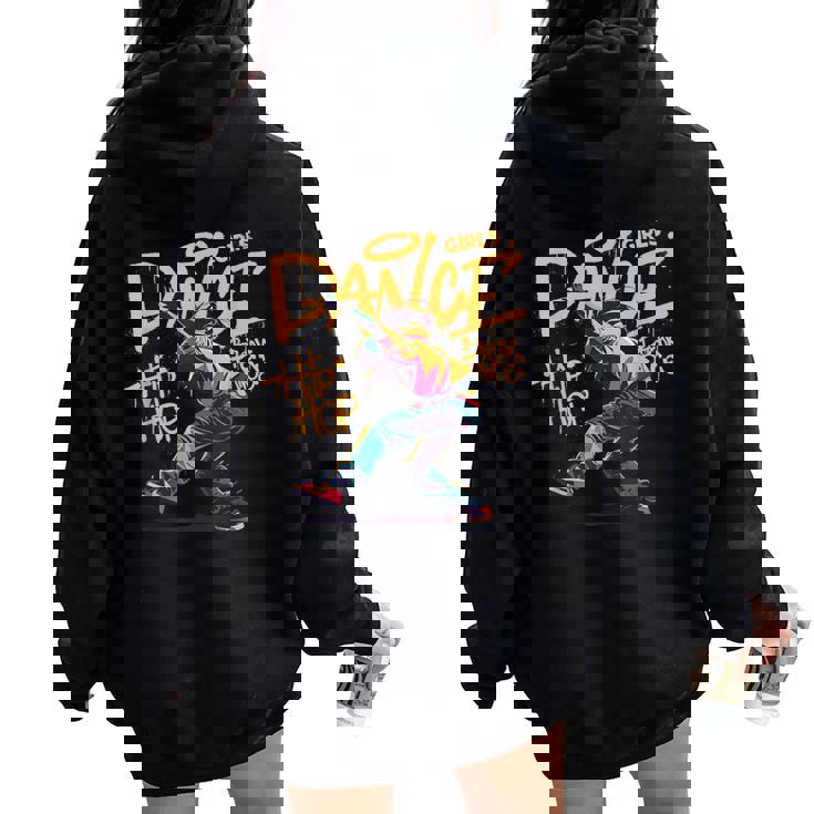 Cool Girls Breakdancing & Hip Hop Music Dancers Graffiti レディース オーバーサイズ パーカー バックプリント