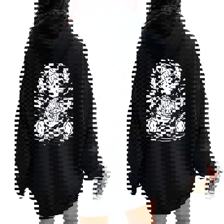 Cozyeason Duck かわいい 秋 パンプキン スパイス 秋 コーヒー 長袖tシャツ レディース オーバーサイズ パーカー バックプリント