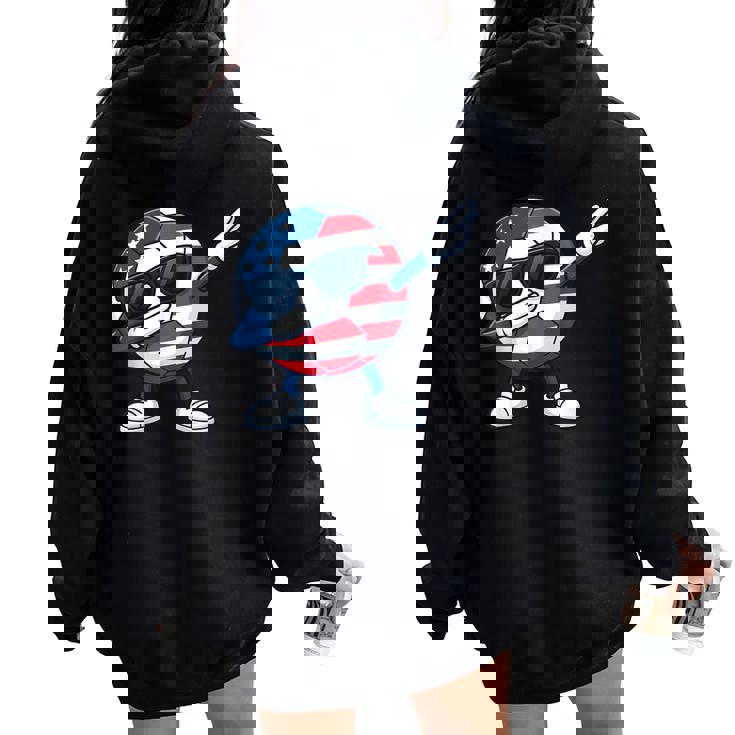 Dabbing Soccer American Ball Boys Men Women Sports Player Women Oversized Hoodie Back Print