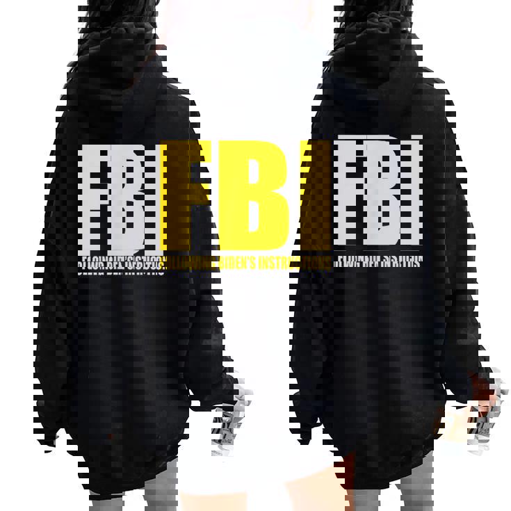 Fbi Bidenの指示に従うアパレル 面白い 男性 女性 レディース オーバーサイズ パーカー バックプリント