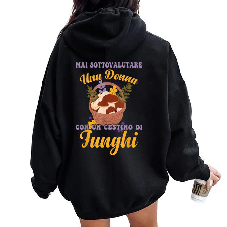 Garronmavis Mushroom - Felpa con cappuccio da donna, stile boho, a righe, casual, a maniche lunghe, con motivo a zampe, stile casual, Acquerello genitori e bambini pinguini, XS
