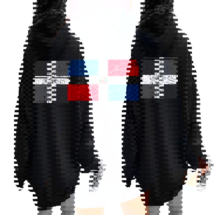 Gráfico De Bandera De República Dominicana Para Hombres Es Women Oversized Hoodie Back Print
