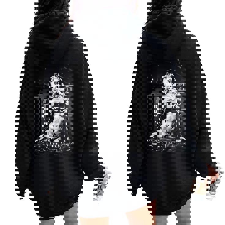 Hot Girl Edm シャツ メンズ セクシー ブロンド Dj レイブ B&W 長袖tシャツ レディース オーバーサイズ パーカー バックプリント