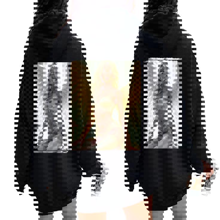 Hot Girl On 男性用 セクシーな天使の座り グランジ 長袖tシャツ レディース オーバーサイズ パーカー バックプリント