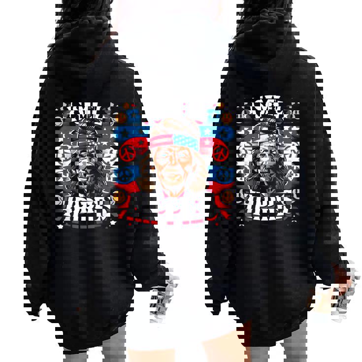 Imell Hippies Peace 4Th Of July For Hippie レディース オーバーサイズ パーカー バックプリント