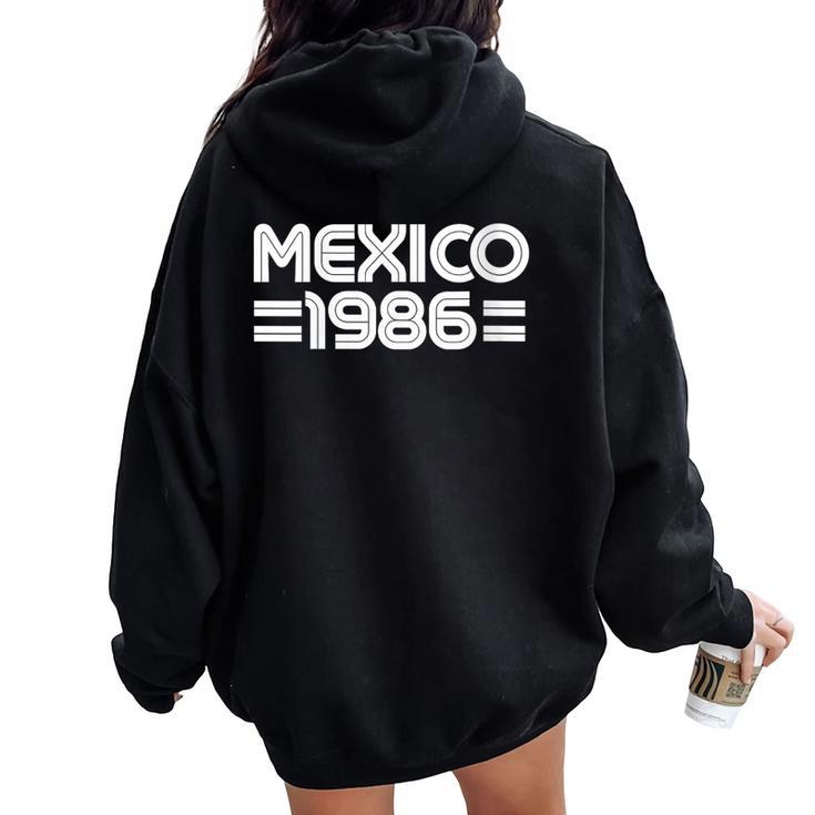 Maillot Mexico 1986 Sweat à capuche oversize pour femme avec imprimé dans le dos