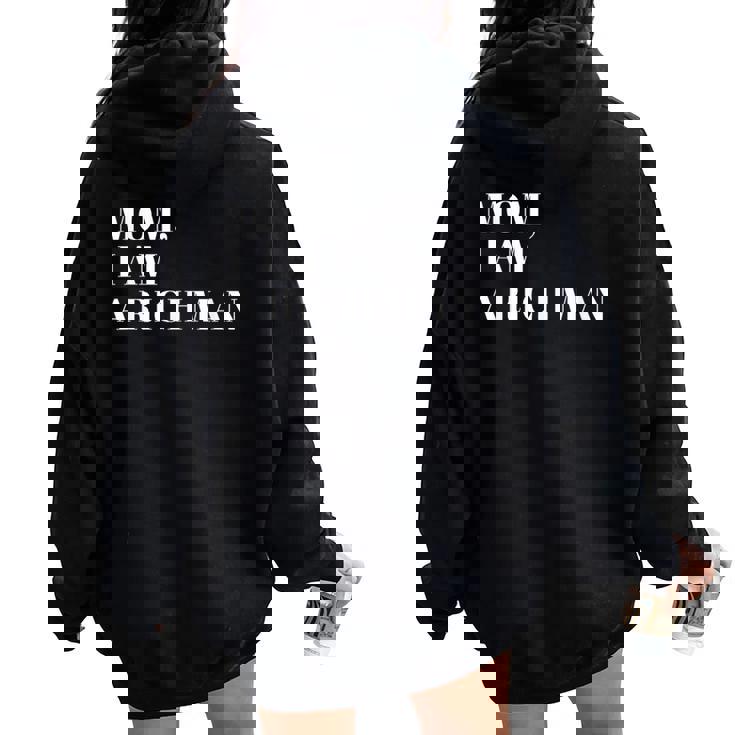 Mom I Am A Rich Man I Am The Boss Man Top Entrepreneur レディース オーバーサイズ パーカー バックプリント