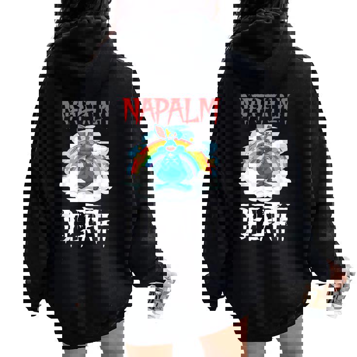 Napalm Death Rainbow Bunny ピンク ナパーム デスラビット レディース オーバーサイズ パーカー バックプリント