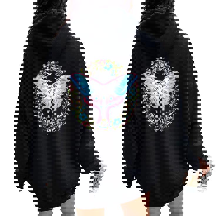 This Is Not Even My Final Form Trans Pride Moth Women Oversized Hoodie Back Print