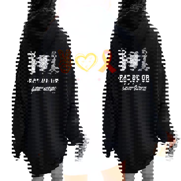 Peace Love Cure 白血病 意識啓発 男性 女性 子供 白血病 レディース オーバーサイズ パーカー バックプリント