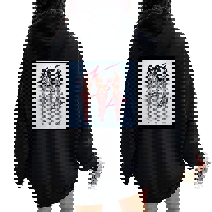 Pinup Girl 男性用 「Seeing Triple」 長袖tシャツ レディース オーバーサイズ パーカー バックプリント