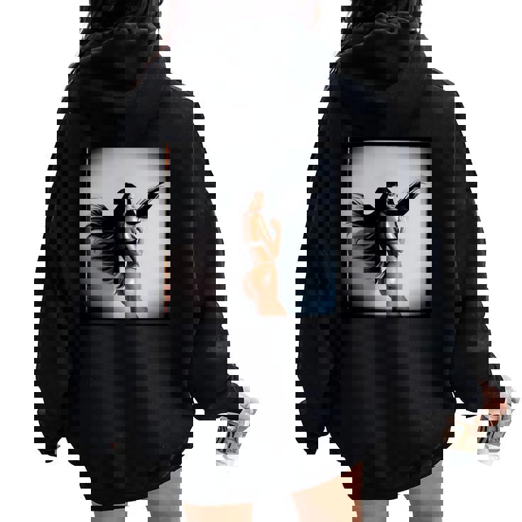 Pinup Girl 男性用 セクシーなブルネットファッションモデル 長袖tシャツ レディース オーバーサイズ パーカー バックプリント