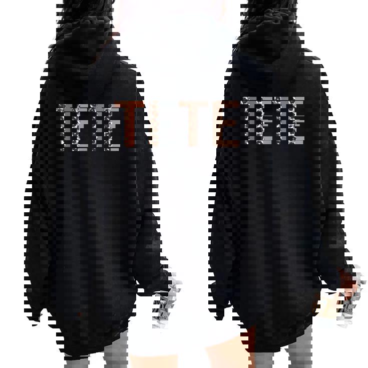 Tete ヒョウ柄 ママ キュート 母の日 おもしろい おばあちゃん レディース オーバーサイズ パーカー バックプリント