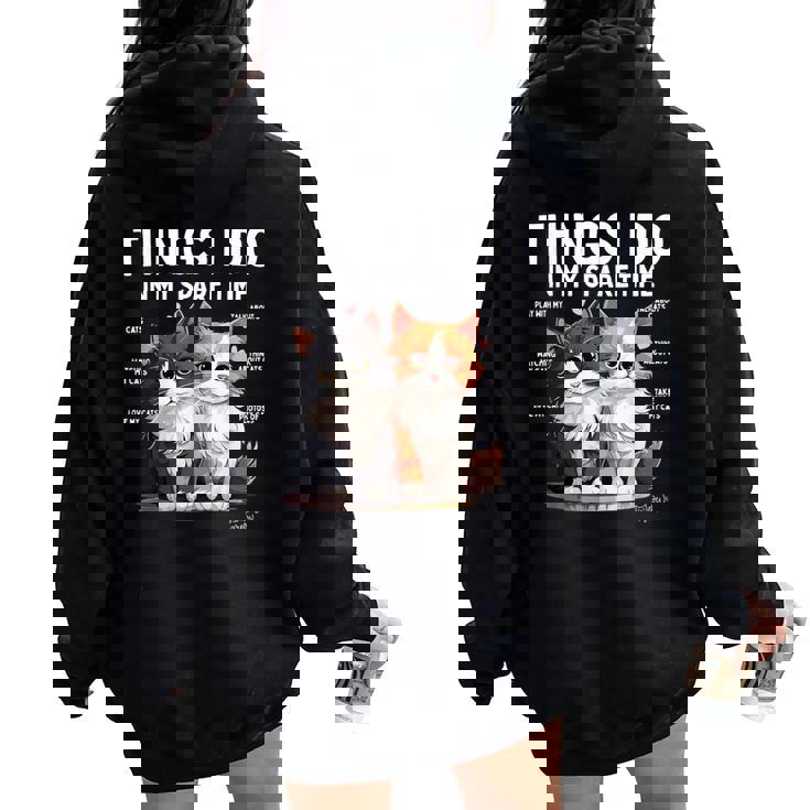 Things I Do In Mypare Time Cat Lover Men レディース オーバーサイズ パーカー バックプリント