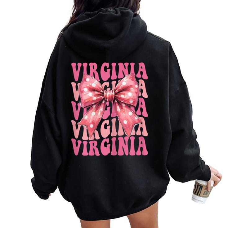Virginia Arco De Coqueta Con Nombre Estético Para Es Y Niñas Women Oversized Hoodie Back Print