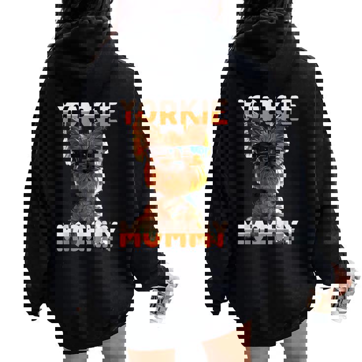 Yorkie Mommyヨーキー ママ 母親 母の日 ママ かわいい ヨークシャー・テリア レディース オーバーサイズ パーカー バックプリント