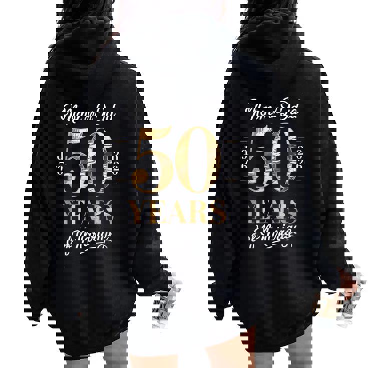 お父さんとお母さんの結婚 50 周年記念 1976 年から 2026 年まで レディース オーバーサイズ パーカー バックプリント