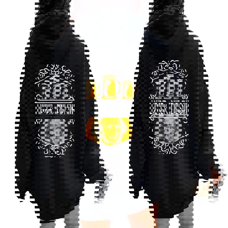 オクトーバーフェスト I Love Beer Bier & Classical Music レディース オーバーサイズ パーカー バックプリント