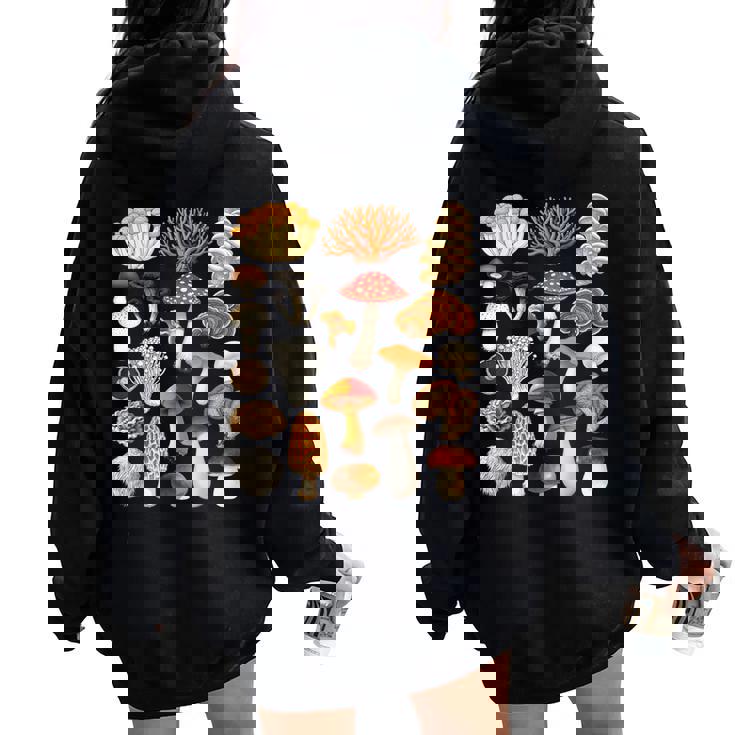 キノコの種類 自然 コテージコア ファン 男の子 女の子 キッズ レディース オーバーサイズ パーカー バックプリント