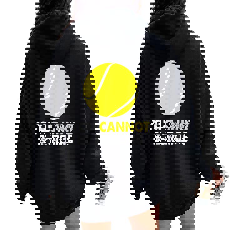 テニス ユーモア You Cannot Beerious ラケット スポーツ レディース オーバーサイズ パーカー バックプリント