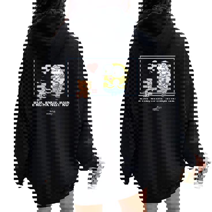ミニオンズ ボブ&ティム Be Kind Think Kindtay Kind 長袖tシャツ レディース オーバーサイズ パーカー バックプリント