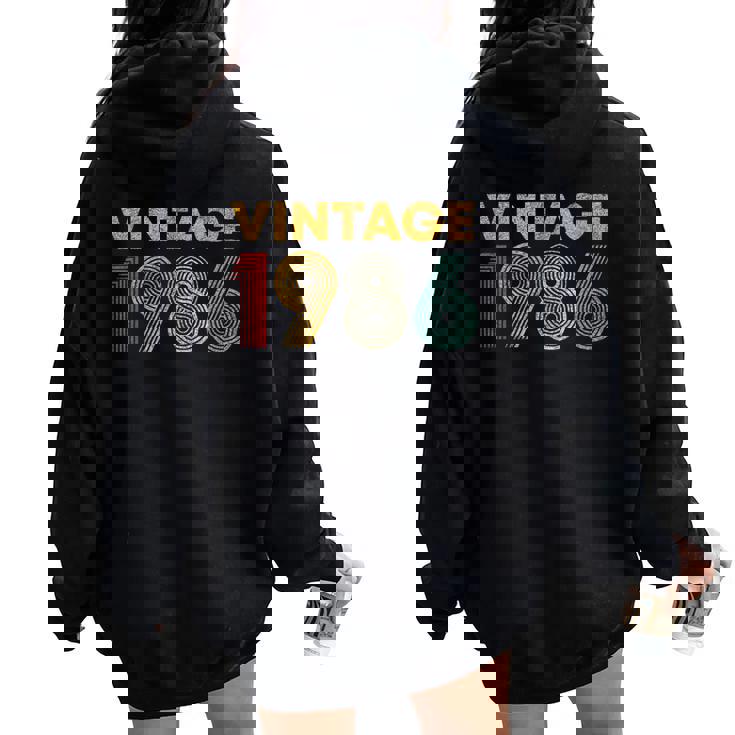 ヴィンテージ 1986 40歳の誕生日プレゼント 男性 女性 40歳 レディース オーバーサイズ パーカー バックプリント