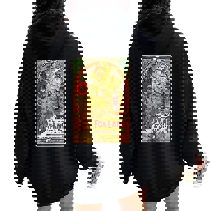 ヴィンテージ ジャマイカ ラム広告ポスター 女の子 アルフォンスミュシャ 長袖tシャツ レディース オーバーサイズ パーカー バックプリント