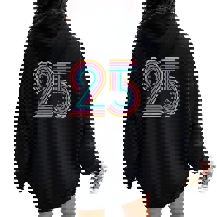 数字 25 25周年 男性 女性 25歳の誕生日 レディース オーバーサイズ パーカー バックプリント