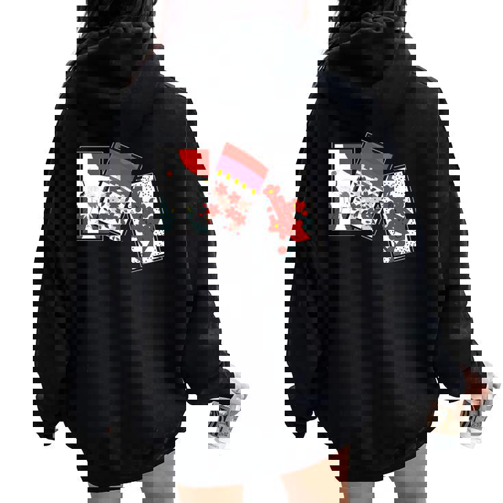 日本の伝統工芸品 花札 男性 女性 長袖tシャツ レディース オーバーサイズ パーカー バックプリント