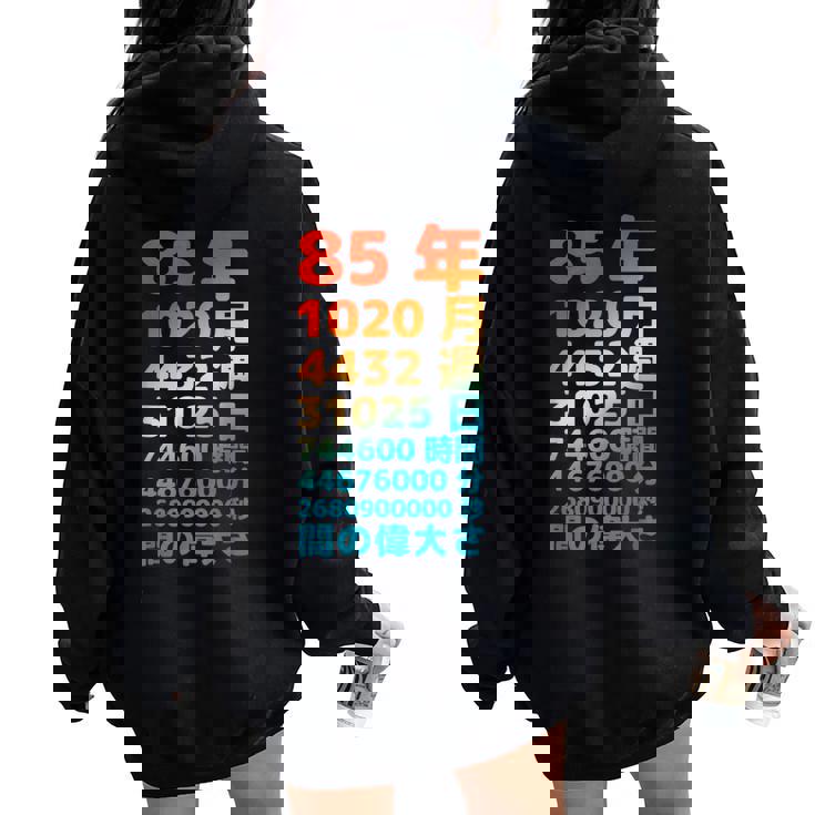 面白い85歳の誕生日の古いメーター 面白い85歳のギフト 女性 男性 面白い電卓 85歳の誕生日のギフト レディース オーバーサイズ パーカー バックプリント