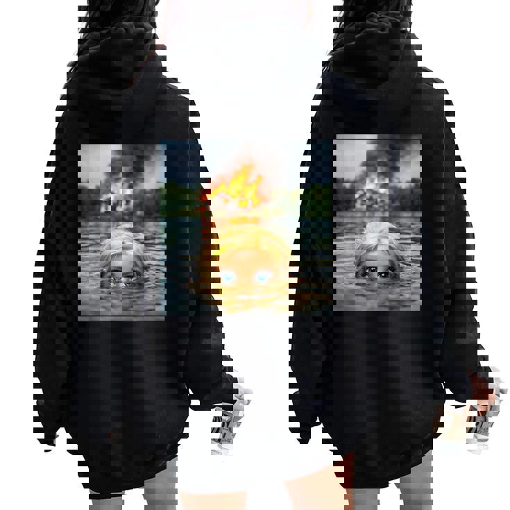 面白い人形の顔の服 ミーム 女性 男性 ヴィンテージ 水泳 レディース オーバーサイズ パーカー バックプリント