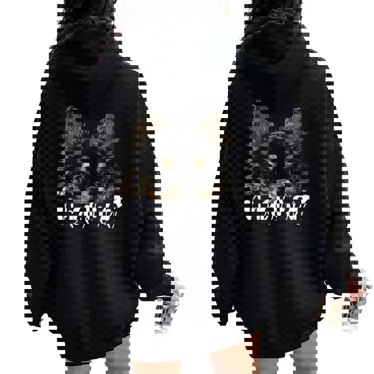 黒 チワワ ママ ロングヘア チワワ ママ チワワ 女の子 長袖tシャツ レディース オーバーサイズ パーカー バックプリント