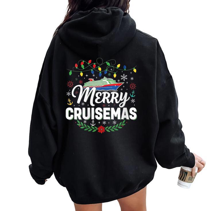 Merry Cruisemas Cruise Christmas Lights Nautical Women Oversized Hoodie Back Print