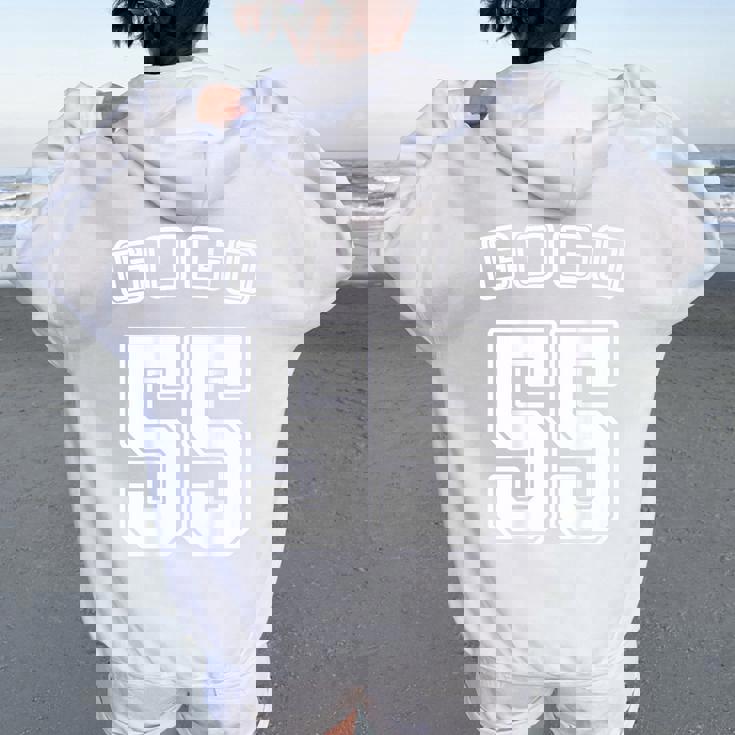 55 歳 誕生日 五十五歳 祝い 55歳 55才 お祝い 男性 女性 ユニフォーム バックプリント レディース オーバーサイズ パーカー バックプリント