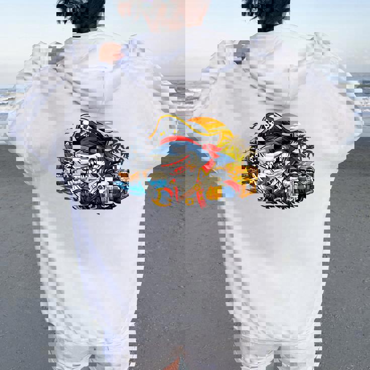 Beer Dad Piratehark グラフィック 漫画 海 アドベンチャーシャツ レディース オーバーサイズ パーカー バックプリント