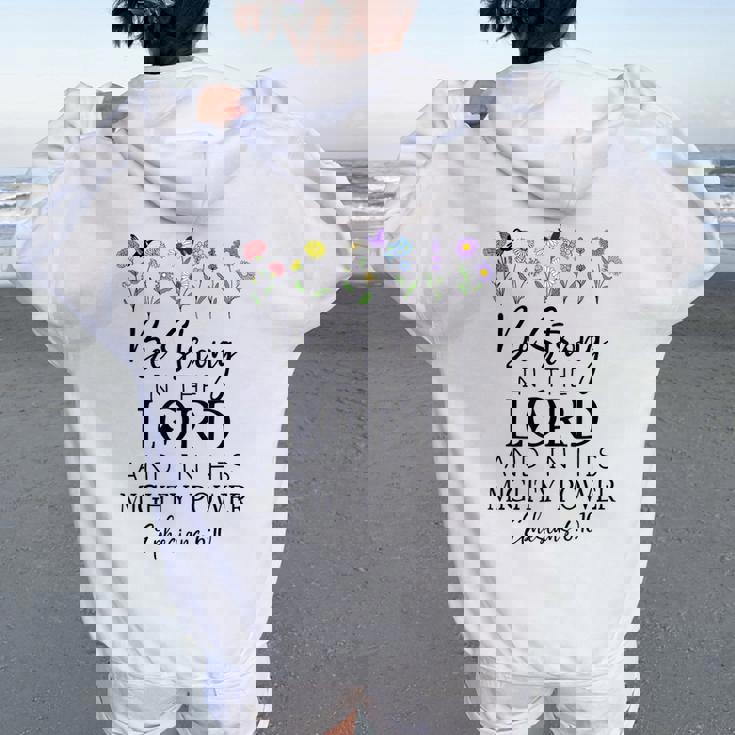 Betrong In The Lord Christian Ephesians 6 レディース オーバーサイズ パーカー バックプリント