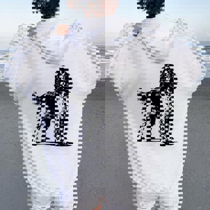 Dog Dad Mom Lover -Pringerpaniel Monocromatico Felpa con cappuccio oversize da donna con stampa posteriore