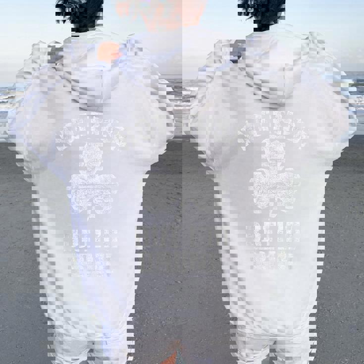 Not Irish But I'm Drunk Witht Patrick's Day クローバー レディース オーバーサイズ パーカー バックプリント