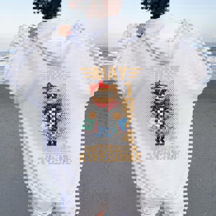 オンバック 5月52日 誕生日 男性 女性 1974年 テディベア レディース オーバーサイズ パーカー バックプリント