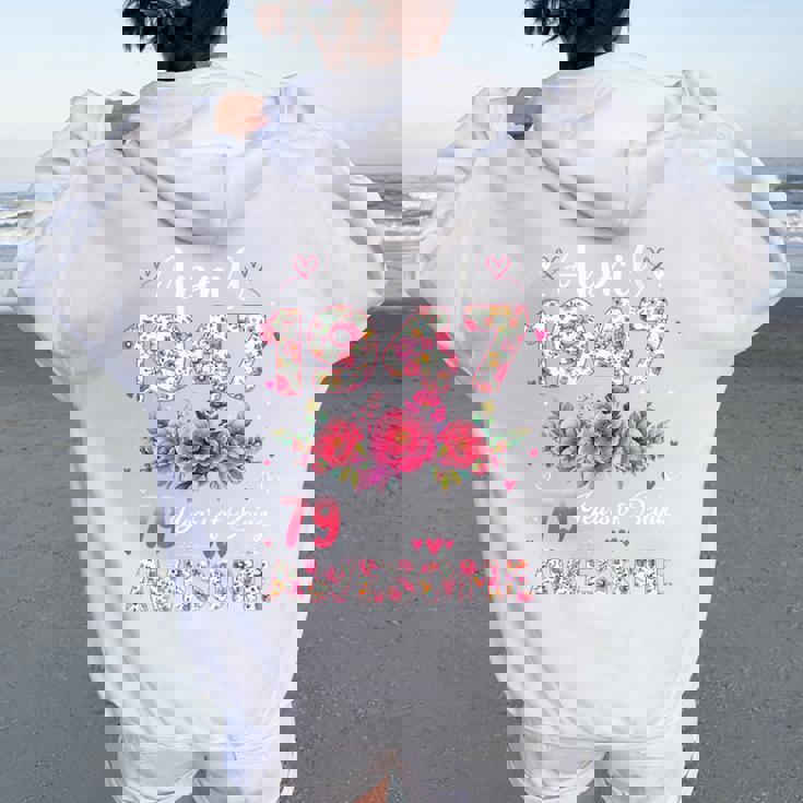 オンバック 79歳 1947年4月 花柄 79歳の誕生日 レディース オーバーサイズ パーカー バックプリント