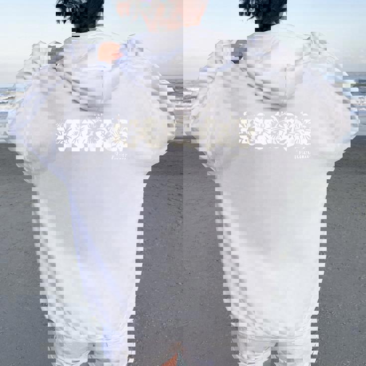 ハイビスカス 花 ハワイ アロハ ハワイ諸島 ビーチ サーフィン レディース オーバーサイズ パーカー バックプリント