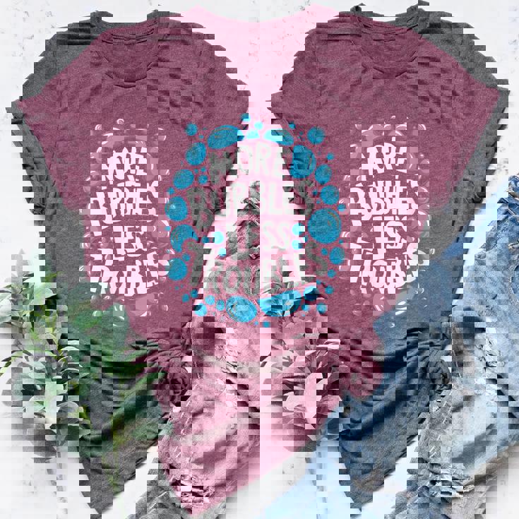 More Bubbles Less Troubles Soap Soapmaking Homemade Women's Heather T-Shirt