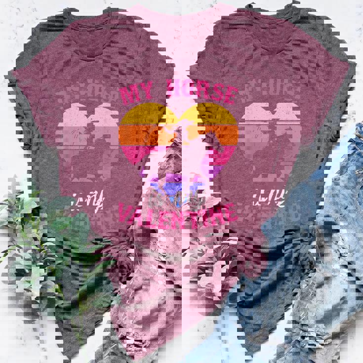 My Horse Is My Valentine Cowgirl Western Animal Lover Women's Heather T-Shirt