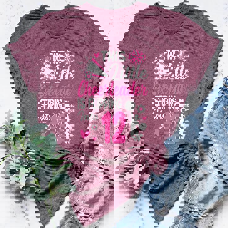 This Little Cheerleader Is Flipping Into 12 Year Old Bday Women's Heather T-Shirt