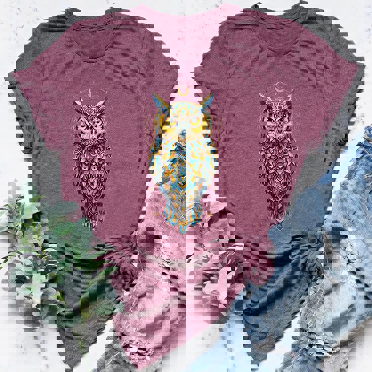 Owl Lover Boho Bird Lover Wildlife Biology Bird Watching Women's Heather T-Shirt