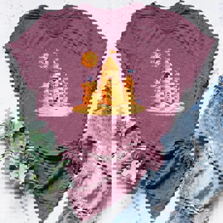 Smiling Sun And Sandcastle Adventure Women's Heather T-Shirt