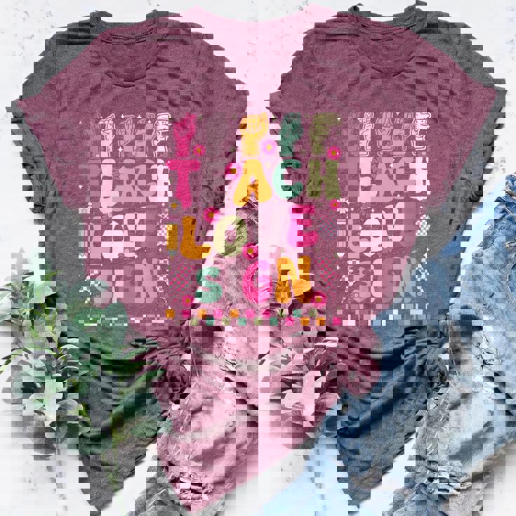 Teacher ASL Sign Language Classroom Vibes Women's Heather T-Shirt